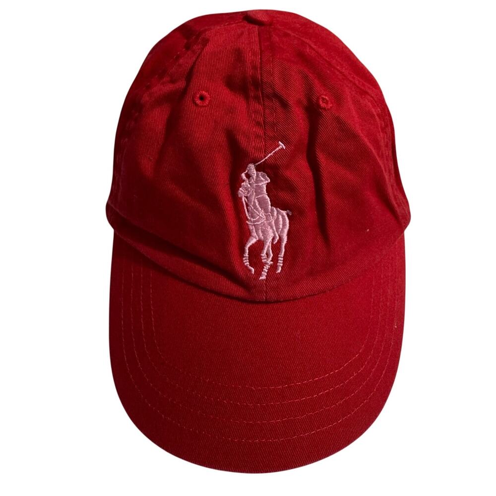 Polo Ralph Lauren Red Pink Pony Adjustable Women Baseball Cap